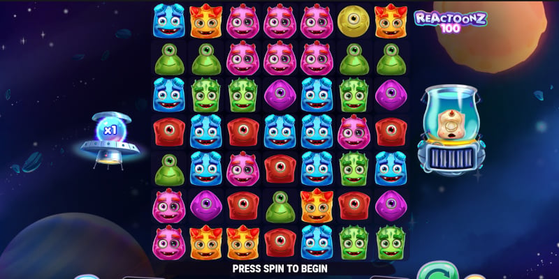 Reactoonz 100 demo achtergrond