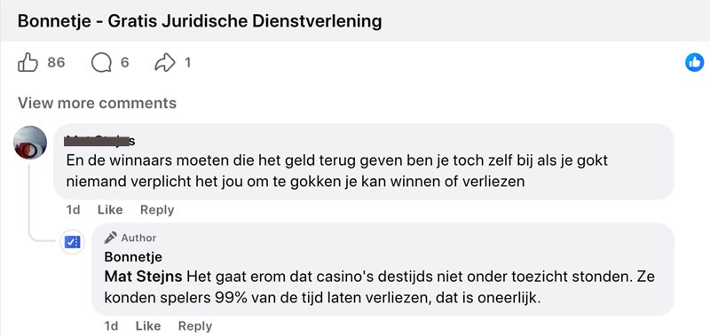 facebook bonnetje