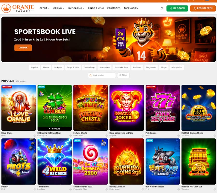 screenshot oranje palace casino