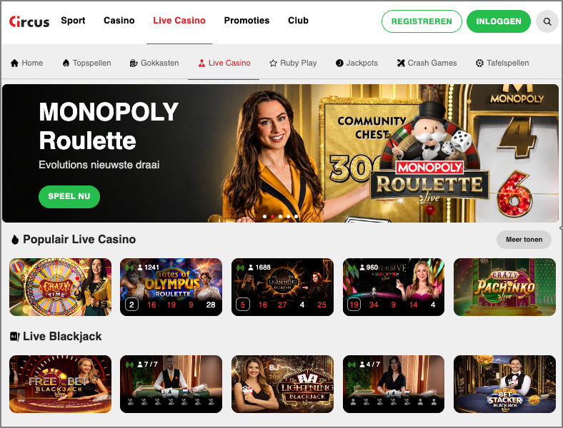 circus live casino