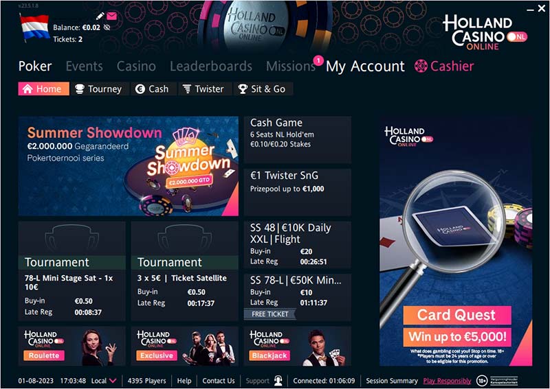 holland casino online poker client