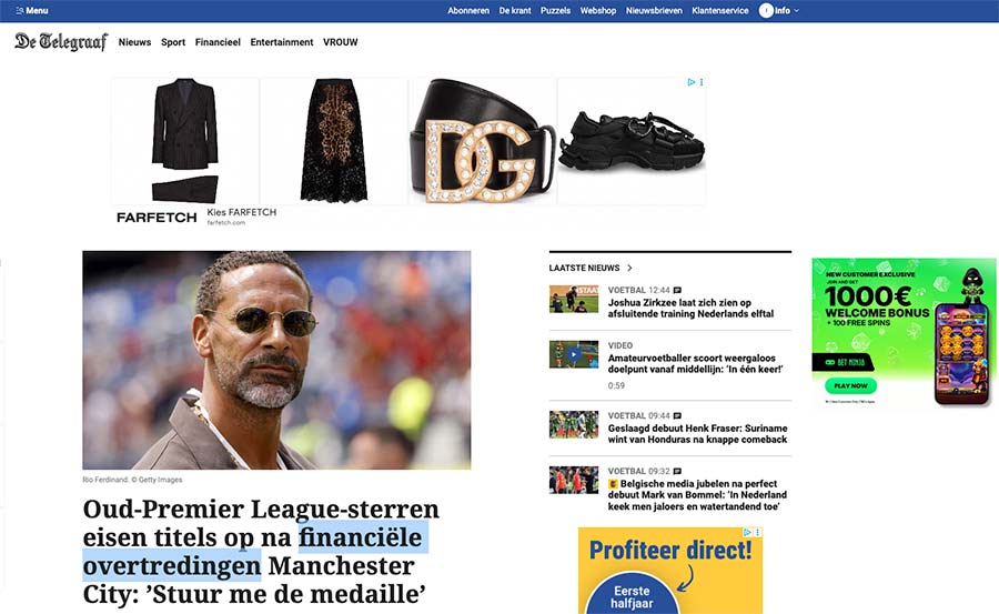 telegraaf illegale gokadvertentie betninja
